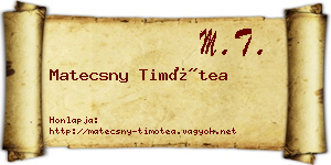 Matecsny Timótea névjegykártya